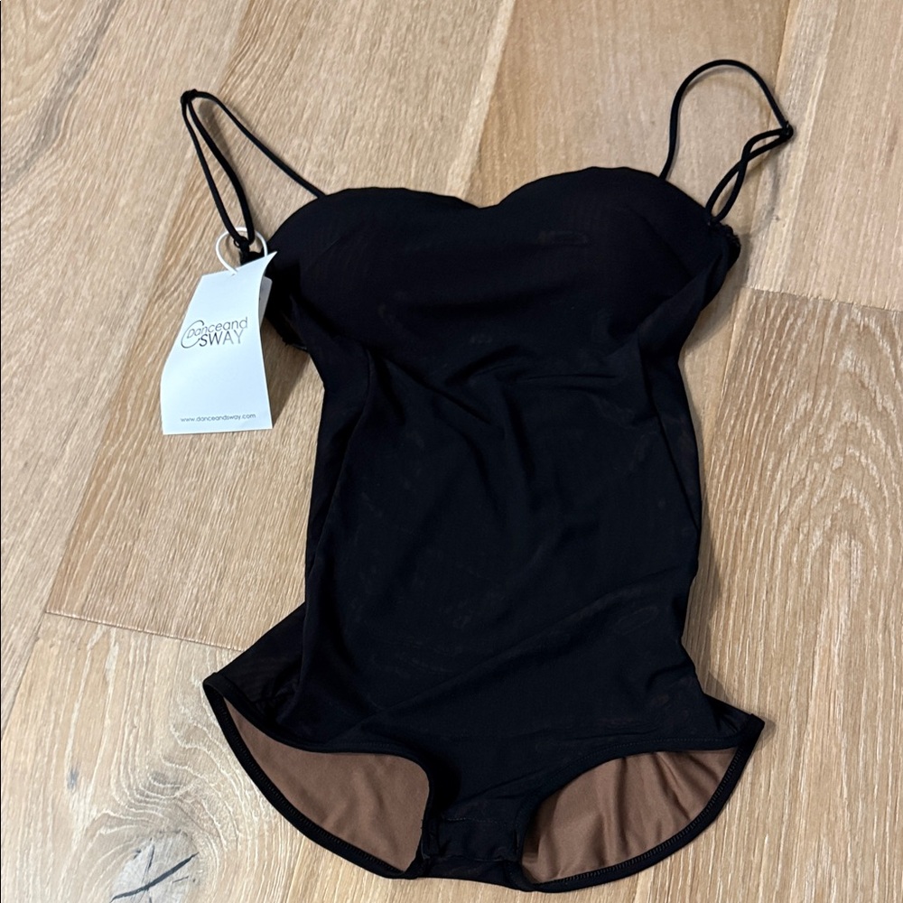 Dance and Sway black leotard bodysuit adult XS